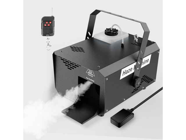 600W 1000CFM Haze Machine for Stage & DJ Remote DMX512 Control, Adjustable Outlet, 2L Tank. For Wedding, Club, Halloween, Christmas, Party Beam...