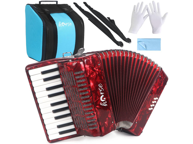 Accordion, 22 Keys 8 Bass Piano Accordion Acordeones Para Adultos, AcordeÃ³n De Adulto Azul for Beginners Adults, Educational Musical Instrument...