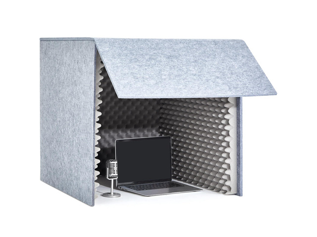 28 x 28 x 28 Inch Desktop Soundproof Cover Portable Vocal Recording Booth Vocal Absorbing Shield Microphone Isolation Booth Cube for Sound Clearer...