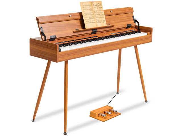 88 Key Weighted Digital Piano - Wooden Desk Electric Piano Transforms Between Desk and Vanity - Progressive Hammer-Action Keyboard, Perfect for...