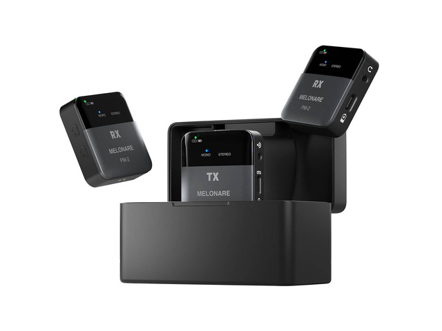 Portable Wireless in Ear Monitor System with Charging Case PM-2 Wireless Audio Transmitter and Receiver, 24bit/48kHz Audio, Mono/Stereo Switch,...