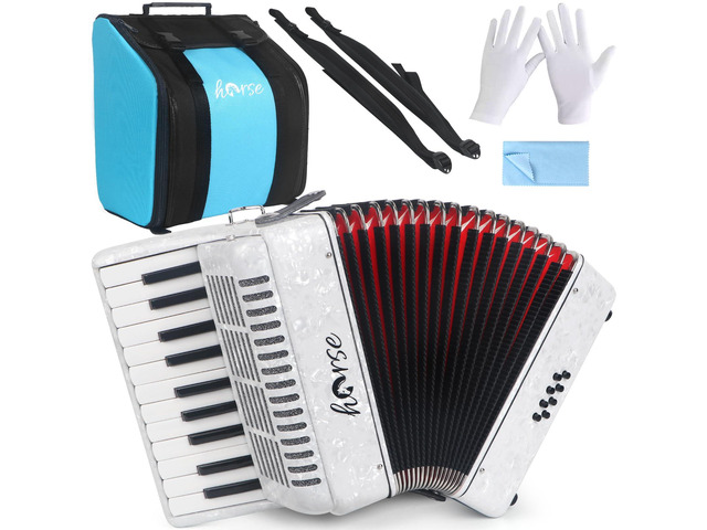 Accordion, 22 Keys 8 Bass Piano Accordion Acordeones Para Adultos, AcordeÃ³n De Adulto Azul for Beginners Adults, Educational Musical Instrument...