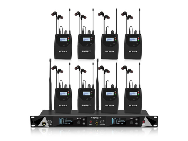 Wireless in Ear Monitor System, 2 Channel UHF Pro Mono IEM System for Singer Musicians, 2x40 Frequencies, 330ft Range, Rack Mount Transmitter and...