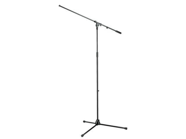 König & Meyer 21021.500.55 Overhead Microphone Stand Long Boom Arm T-bar Locking Mechanism Heavy Duty Folding Tripod Base Compact For...
