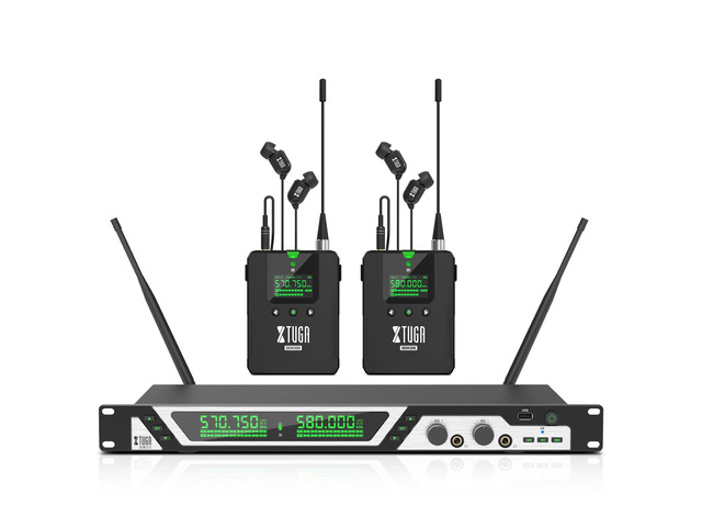 SEM200 Stereo Wireless in Ear Monitor System,2 Bodypacks IEM System 2*100 UHF Channel,550-599Mhz,Wireless Transmitter & Receivers,230Ft Operation...