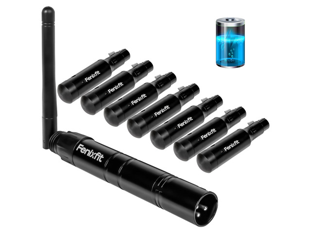 Wireless DMX512 Transmitter Receiver Rechargeable DMX Wireless 1 Transmitter & 7 Receivers Built-in Battery Long Transmission Range Wireless DMX...