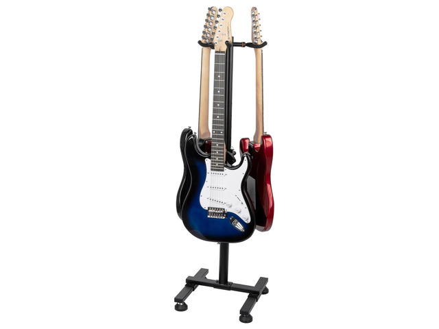 Guitar Stands Floor, 3 Adjustable Guitar Stand Holder, Heavy Duty 3 Guitar Stand for Acoustic Electric Guitars Bass Banjos, Folding Multi Guitar...
