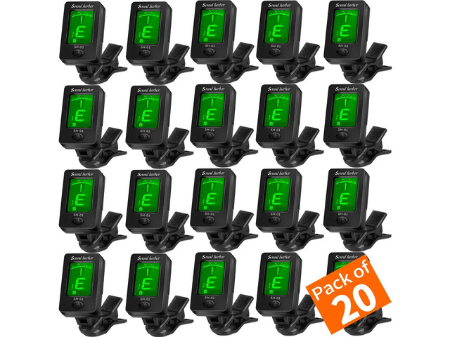 Guitar Tuner Clip On Ukulele Tuner 20 Pack for All Instruments Guitar Bass Ukulele Violin banjo Tuners