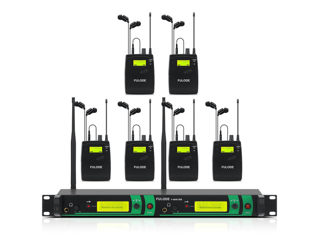 F-6000 IEM Dual Channel UHF Wireless in Ear Monitor System 2x40 Adjustable Frequencies6 Bodypack Monitoring & with in Earphone Monitor Systemfor...