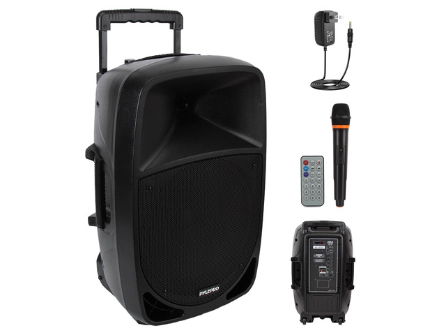 1200W Portable Bluetooth PA Speaker - 12 Subwoofer, LED Battery Indicator Lights W/Built-In Rechargeable Battery, MP3/USB/SD Card Reader, and UHF...
