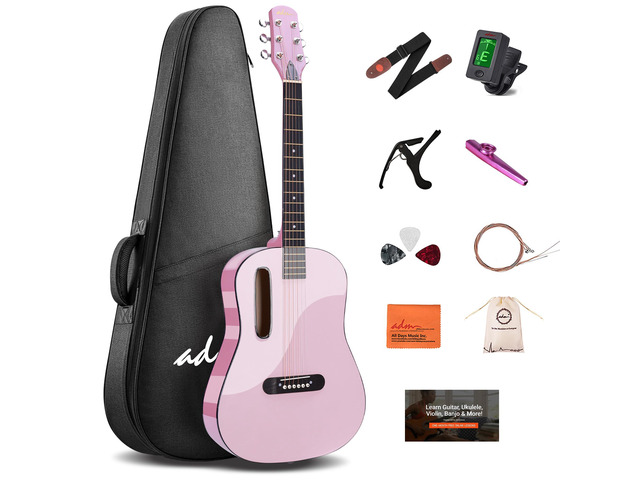 Acoustic Guitar Kits for Beginners Adults - 38' Steel-String Guitars Bundle with Online Lesson Wooden Bowl Guitarra Starter Set Package with Bag,...