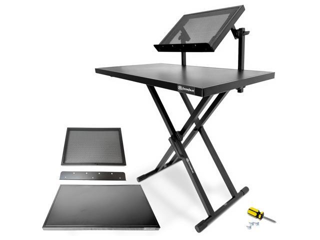 AxcessAbles Portable Two-Tier DJ Table Stand Two Tier Piano Keyboard Stand for Sheet Music and Tablet DJ Laptop and Controller Stand Music...