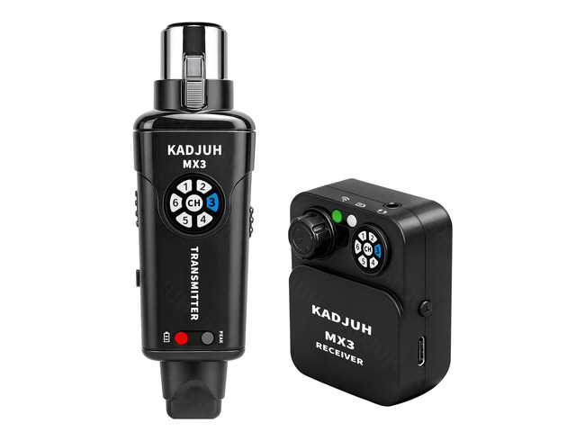 MX3 Wireless in Ear Monitor System 2.4ghz Stereo IEM System Transmitter and bodypack Receiver for Studio, Band Rehearsal, Live Performance, Channel...
