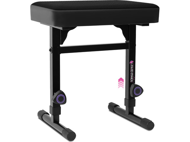 Piano Bench Adjustable Stool Music Keyboard Bench Seat for Piano Keyboard Stand with Black Padded Cushion for Musicians Piano Stool Chair (Mesh...