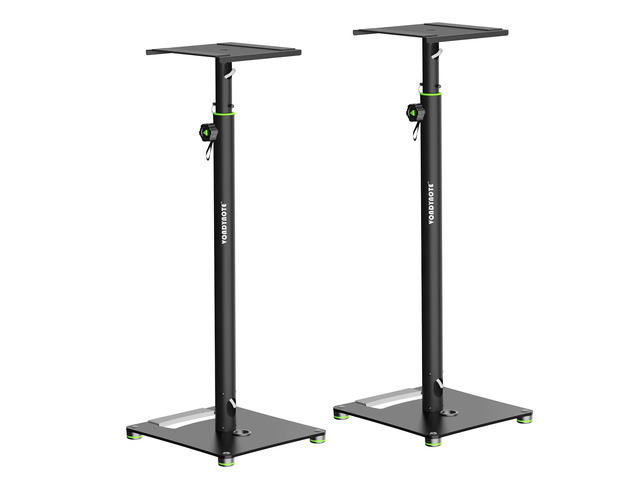Pair Studio Monitor Stands 31'-50' Floor Monitor Speaker Stands Adjustable Height, Cable Management, Heavy Duty, Flat Base