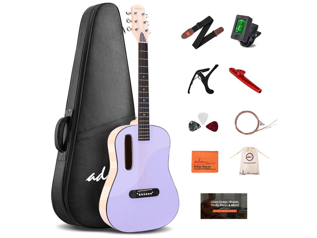 Acoustic Guitar Kits for Beginners Adults - 38' Steel-String Guitars Bundle with Online Lesson Wooden Bowl Guitarra Starter Set Package with Bag,...