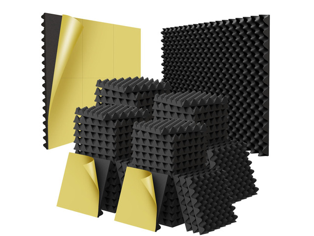 48 Pack 1.5'X12'X12' Acoustic Foam, Self Adhesive Sound Proof Egg Crate Foam(Most Soundproofing Design), Upgraded Sound Proof Foam Panels for...