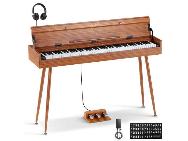 EUP-100 Digital Piano 88 Key Weighted Keyboard Full Size, Home Digital Keyboard Piano Gifts for Beginners Daughter, with Cover, Headphone,...