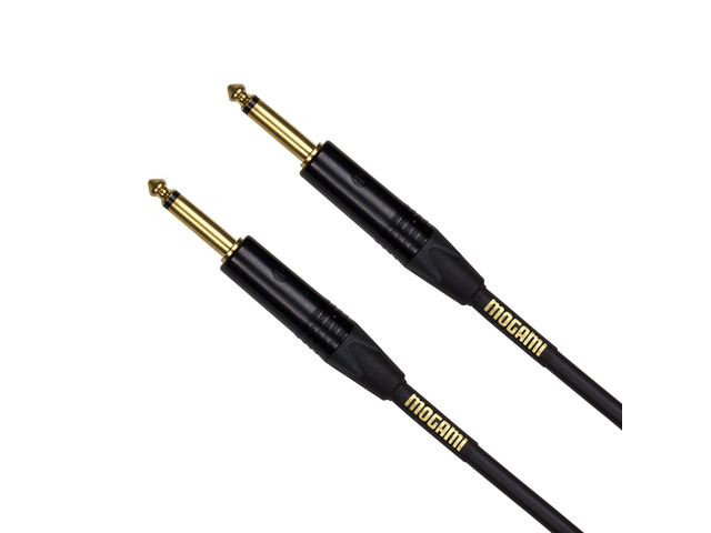 Gold Instrument 10 Guitar Instrument Cable, 1/4' TS Male Plugs, Gold Contacts, Straight Connectors, 10 Foot, Guitar Cable with OFC Core, Anti-Noise...