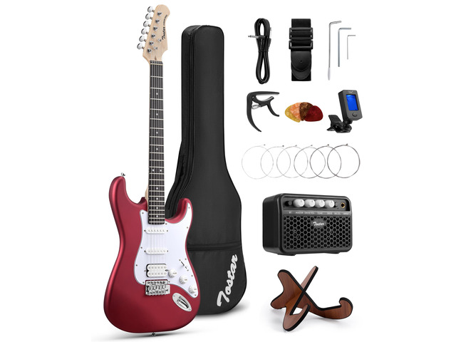 Electric Guitar Kit with Amp HSS Pickup Beginner Electric Guitar with Gig Bag,Capo,Tremolo, Strap, Picks ST Style 39' Full Size Electric Guitars...