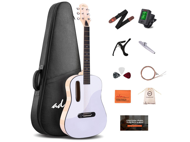 Acoustic Guitar Kits for Beginners Adults - 38' Steel-String Guitars Bundle with Online Lesson Wooden Bowl Guitarra Starter Set Package with Bag,...