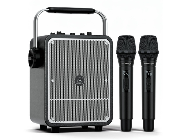 150W High-Power Karaoke Machine with 2 Wireless Microphones for Adults S200 PA System Wireless Voice Amplifier with AI Sound Boost, Portable...