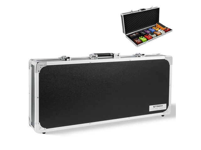 Guitar Pedal Case STANDARD 28, 27.5' x 11.8' x 4.3' Large Aluminum Locking Effect Pedal Case with Mounting Tape, Compatible with Single Pedals &...
