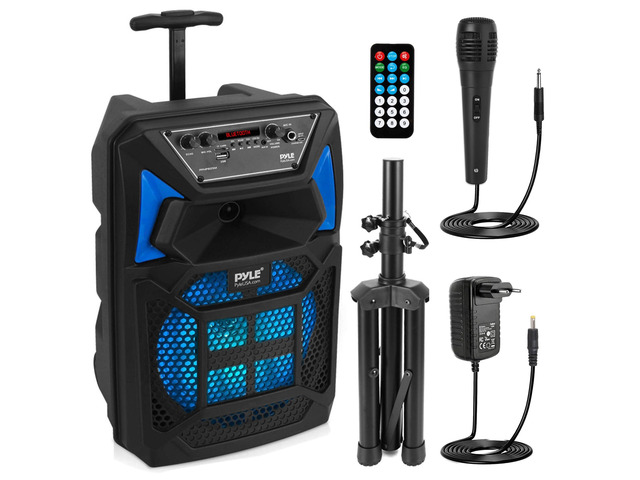 Portable Bluetooth PA Speaker System - 400W Outdoor Bluetooth Speaker Portable PA System w/Microphone in, Party Lights, MP3/USB SD Card Reader, FM...