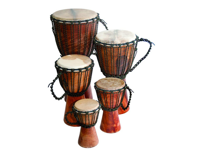 Djembe Beginner Drum 24' Tall 9-10.5' Head Mahogany Wood Goat Skin Handmade drum with natural materials; warm, resonant sound for beginners,...