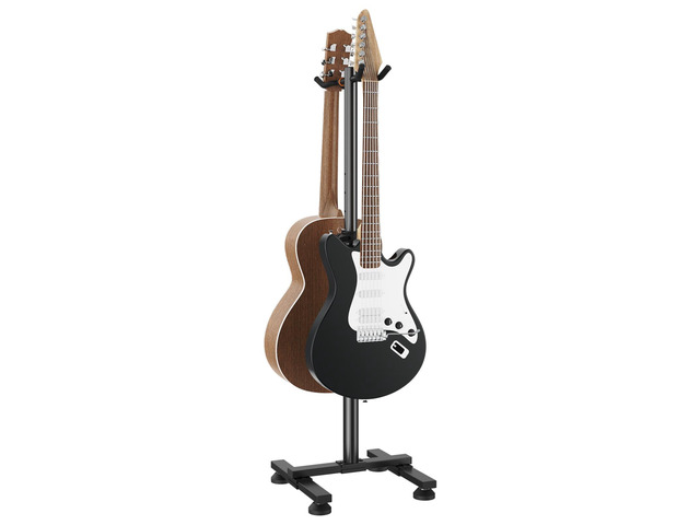 Guitar Stands Floor, 2 Adjustable Guitar Stand Holder, Heavy Duty 2 Guitar Stand for Acoustic Electric Guitars Bass Banjos, Folding Multi Guitar...