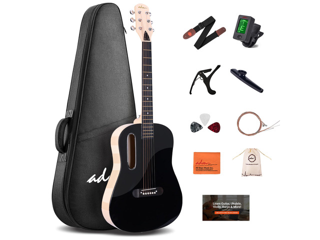 Acoustic Guitar Kits for Beginners Adults - 38' Steel-String Guitars Bundle with Online Lesson Wooden Bowl Guitarra Starter Set Package with Bag,...