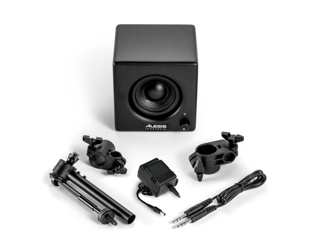 Nitro Amp 70W 3' Compact Electric Drum Monitor Speaker for Practice and Lessons, Rack-Mountable with Clamps Included