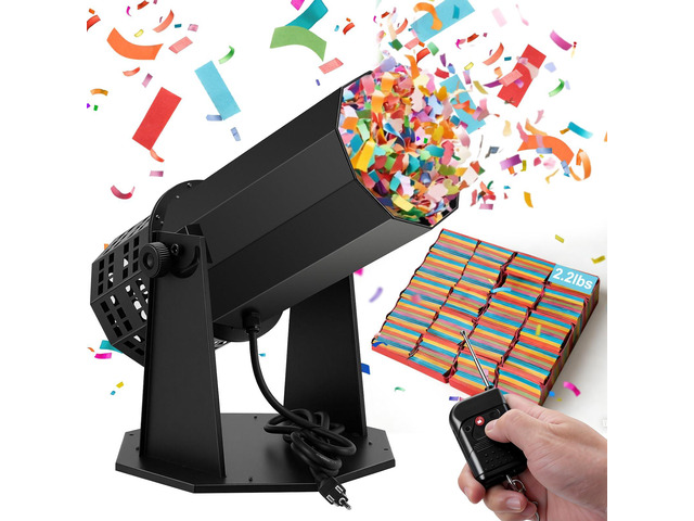 1500W Professional Electric Confetti Machine with Remote & 2.2 lbs Confetti Paper Blower for Weddings, Birthday Parties, Celebrations, Special Events