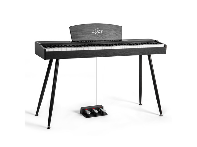 Digital Piano 88 Key Hammer Weighted Keyboard, Compact Beginner Home Electric Piano with LCD Display & Triple Pedal, Supports USB-MIDI/Wireless...
