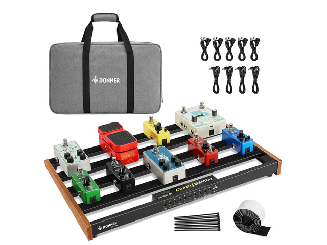 Guitar Pedal Board with Built-in Power Supply, Aluminium Alloy Effects Pedalboard, DB-P300, 3.4Lb, 19.7 * 12.3 * 1.8' Aluminium Alloy, 3.4Lb,...