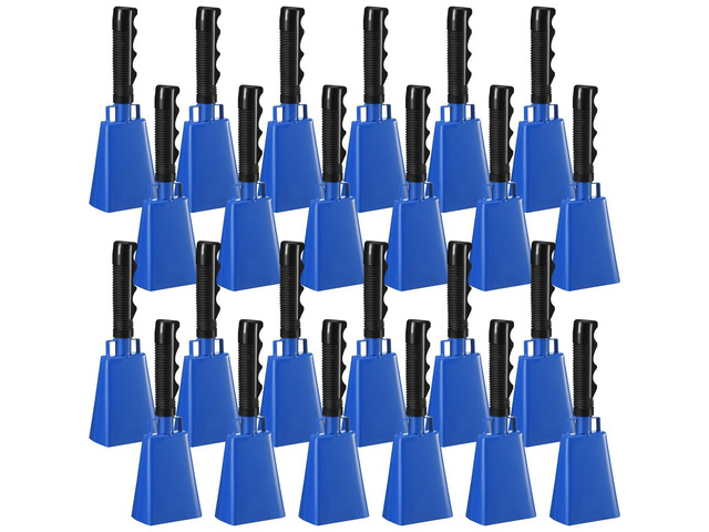 24 Pcs Cow Bell 9 '' Cheering Bell Cow Bells Noise Makers for Sporting Events Football Cowbell with Handle Loud Musical Instrument for Wedding...