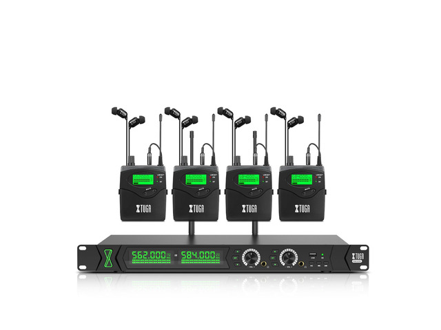 RW2090 Wireless in Ear Monitor,4 Bodypack IEM System(550-599mhz) In Ear Monitor System,Mono IEM Monitoring with 2*100 Frequencies,230ft(70m)...