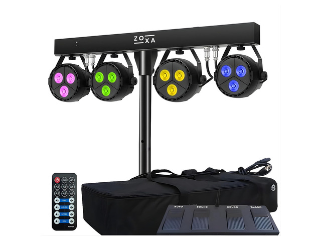 DJ Lights and Stage Lights with Stand LED Par Gigbar with DMX, Sound-Activated Strobe Light for Parties DJ Lighting Package, Heavy Duty Light...