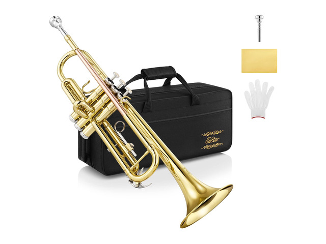 ETR-390 Standard B Flat Trumpet for Beginners Intermediate, Advanced Upgraded Trumpet Instrument with Hard Case, Cleaning Kit, 7C Mouthpiece,...