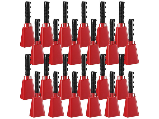 24 Pcs Cow Bell 9 '' Cheering Bell Cow Bells Noise Makers for Sporting Events Football Cowbell with Handle Loud Musical Instrument for Wedding...