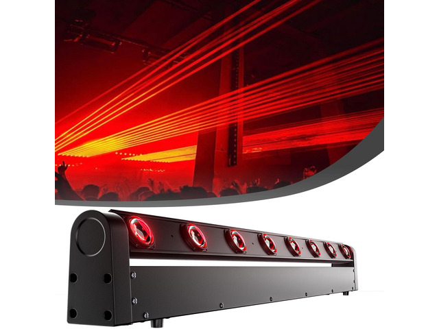 Moving Head Led Light Bar LED 8x12W, RGBW 4IN1 Beam & Dazzling Effect, 8Â° Lens, 180Â° Tilt,DMX & Sound Control dj Lighting for Stage, Wedding,...