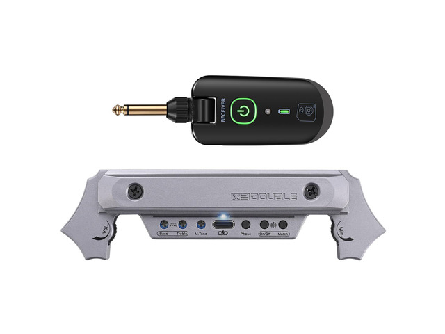 Wireless Acoustic Guitar Pickup Rechargable Magnetic And Microphone Soundhole Pickup For Acoustic Guitar Build-In Volume Control(Gary)