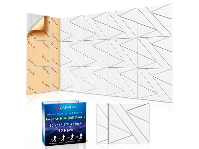 12 Pack Large Self-Adhesive Soundproof Wall Panels, 15.7 x 15.7 x 0.47 in Sound Proof Foam Panels for Walls, 1.2lb/ft³ High Density,Large Size...