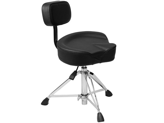 Hydraulic Drum Throne with Backrest, Heavy Duty Drum Stool, Drummer Stool Adjustable Height, Motorcycle Style Drummers Seat with Back Support,...