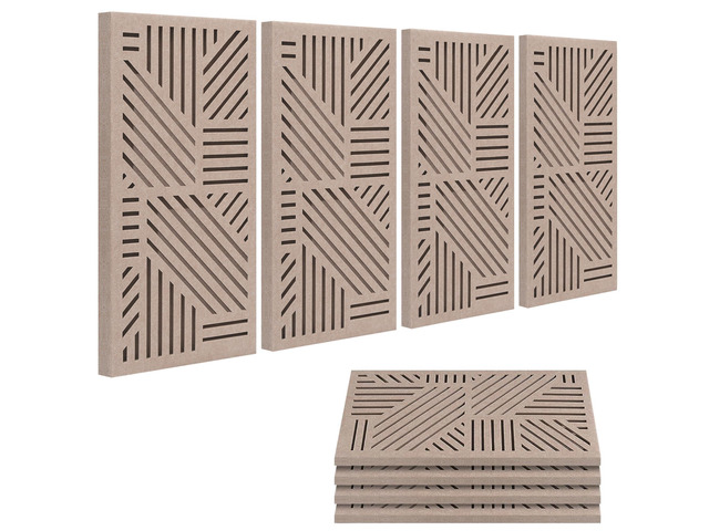 4 Pcs Decor Acoustic Panel 23.6x11.8' Self Adhesive Acoustic Wall Art Peel and Stick Composite Acoustic Wall Panels, 1.18' Thick 3D Decorative...