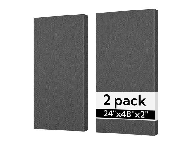 Sound Acoustic Panels 2 Pack, 24''x48'' Fiberglass Acoustic Wall Panels 2'' Thick, Large Sound Proof Panels for Walls (Dark Grey)
