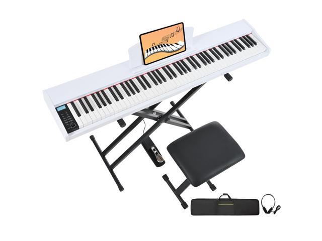 Digital Piano 88 Key Weighted with Piano Bench, 88 Key Full Size Semi Weighted Keyboard Piano, Electronic Piano for Beginner,with Adjustable...