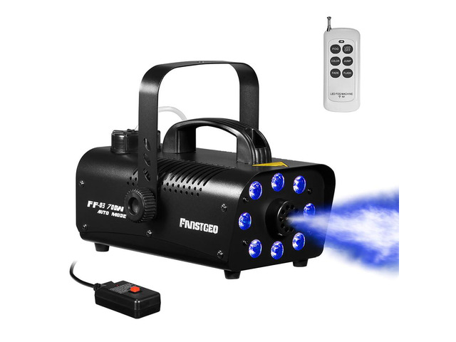 700W Fog Machine with 8 LED Lights, Wireless Remote Smoke Machine 3 Light Modes, Manual/Auto Control, Fast Preheat, Safe Overheat Protection for...