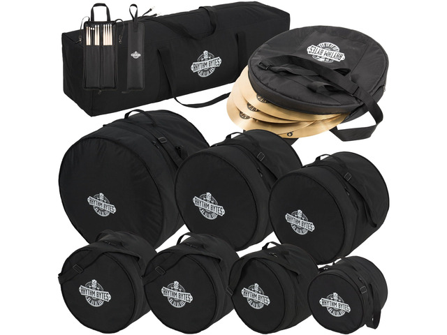 10-pieces Drum Cases, Professional Drum Bags set, Thick 10mm Padding, Cases for 10'/12'/13' Toms, 14' Floor Tom, 16' Floor Tom, 14' snare, 22'...
