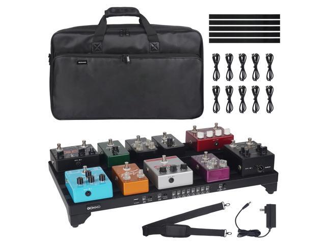 Guitar Pedal Board with Built-in Power Supply 22 x 12.5 IN Aluminum Pedalboard with Carry Case (GPB-22)